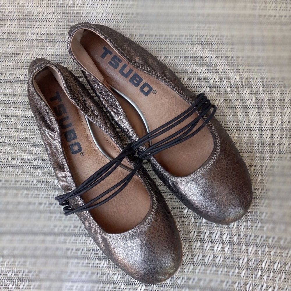 Tsubo Women's Honnor Metallic Ballet Flats Shoes UK 7 US 8.5